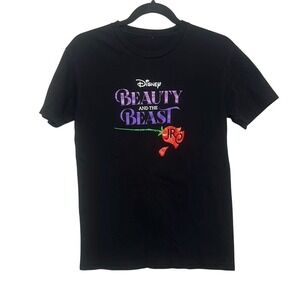 Womens Disney Black Beauty And The Beast JR Crew Neck Short Sleeve T-Shirt Small